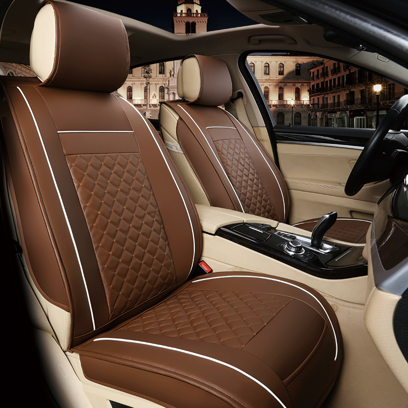 Premium Leather Steering Wheel Cover + Seat Cover Bundle